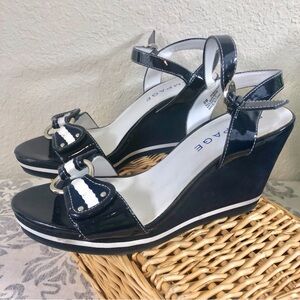 Rampage Sebastian Navy Wedge Sandals